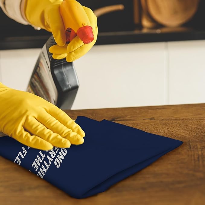 Funny Kitchen Towels - As Long As Everything is Exactly The Way I Want It I'm Totally Flexible Decorative Hand Towels for Bathroom, Navy Blue Towels