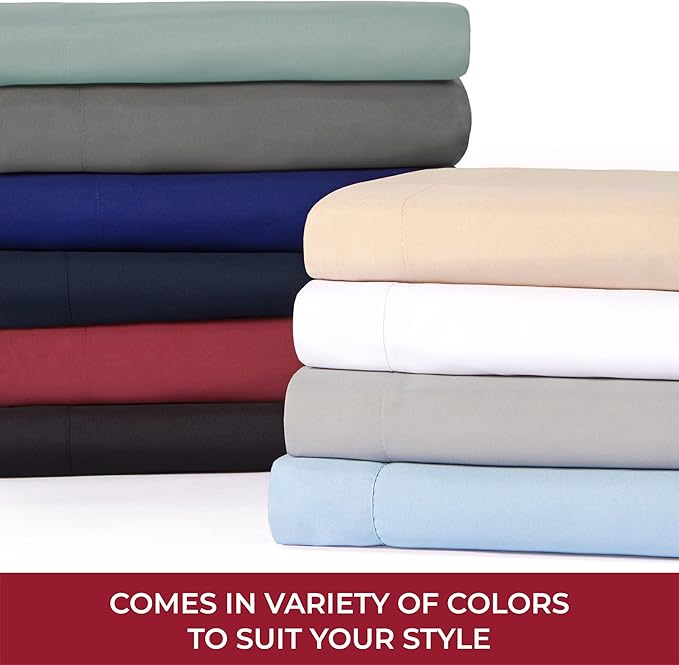Mellanni RV Short Queen Sheets - 4 PC Iconic Collection Bedding - Hotel Luxury, Extra Soft, Cooling Bed Sheets - Deep Pocket up to 10 inch (RV/Short Queen, Light Gray)