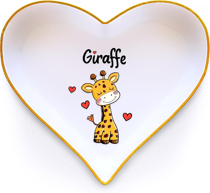 Ring Holder Dish Tray, Gifts For Women Teens Girls, Giraffe Lovers Themed Stuff Accessories Things Decor Merch, Giraffe Home Room Ring Earrings Necklace Organizer Holder!