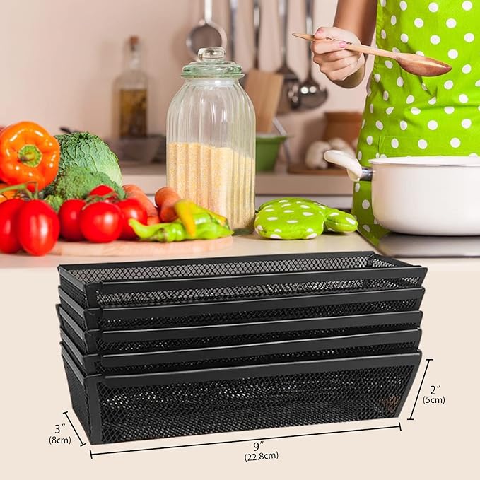 4PCS Drawer Organizer for Kitchen, Utensil Mesh Organizer With Interlocking Arm for Cosmetic, Flatware, Pen (9 * 3 * 2 Inches, Grey)