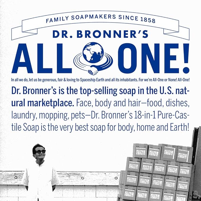 Dr. Bronner's - Organic Sugar Soap (Lemongrass, 24 Ounce) - Made with Organic Oils, Sugar and Shikakai Powder, 4-in-1 Uses: Hands, Body, Face and Hair, Cleanses, Moisturizes and Nourishes, Vegan