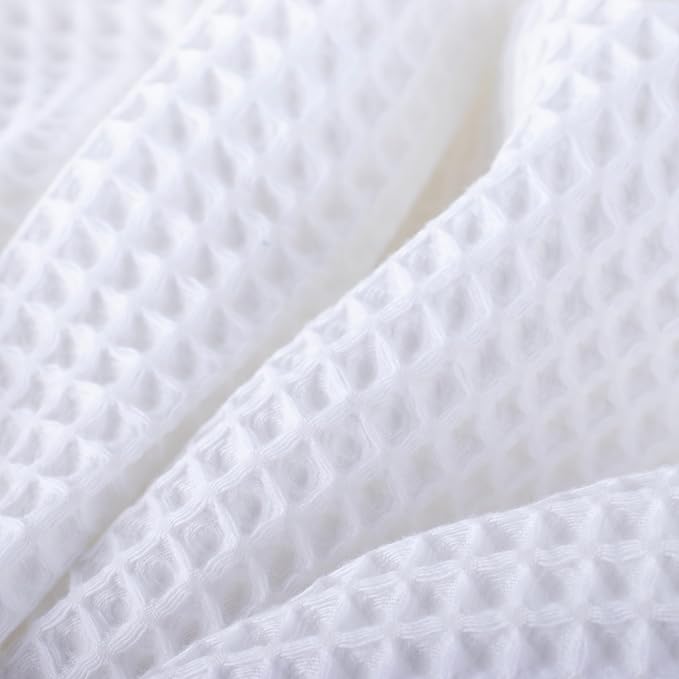 PÜSKÜL - Premium Waffle Towel Set 4 Pieces White - Organic 100% Turkish Cotton Quick-Dry Towels for Bathroom Made in Turkiye (White, Towel Set - 2 Hand & 2 Bath Towels)