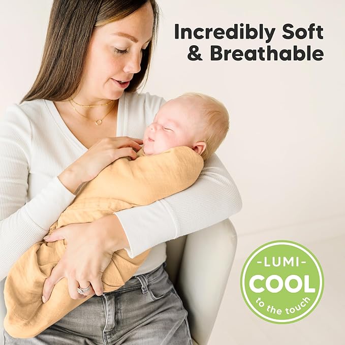 4-Pack Muslin Swaddle Blankets for Boys, Girls - Organic Baby Swaddles for Newborns, Soft & Breathable Receiving Baby Blankets for Girl, Boy, Neutral, Newborn Essentials Gift (Lavender)
