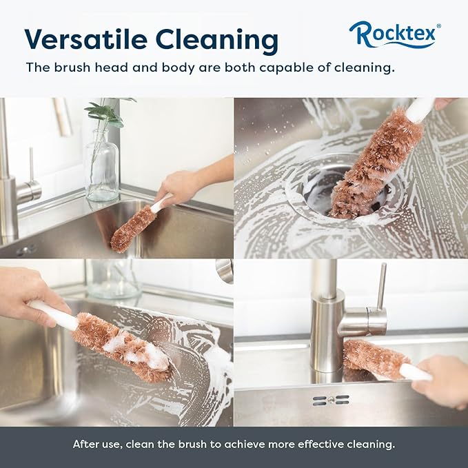 2-Pack Dual-Bristle Cleaning Brushes, Soft Bristles for Gentle Foaming and Firm Bristles for Deep Cleaning, Perfect for Kitchen, Bathroom, Sinks, Bathtubs, and Drains