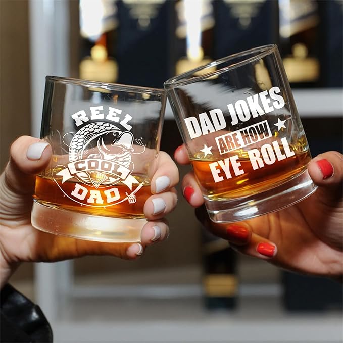 Funny Dad Whisky Glass Birthday Gifts for Dads from Daughters Dad Jokes 11Oz Whisky Glass Christmas Fathers Day Presents for Dads Who Wants Nothing from Sons