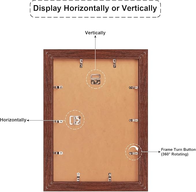 11x16 Picture Frame Display 3 opening Picture Frame 5x7 and 8x10 Collage,Multi Photo Frame with Mat,Plexiglass,Horizontal and Vertical Formats for Wall Decor,Walnut Wood Grain