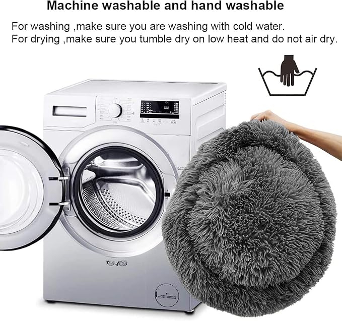 Dog Bed for Medium Large Dogs, 36 inch Calming Dogs Bed, Washable-Round Cozy Soft Pet Bed for Puppy and Kitten with Slip-Resistant Bottom
