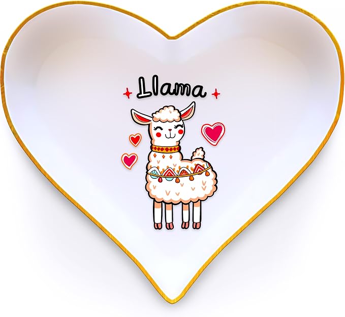 Llama Ring Holder Dish Tray, Gifts For Women Teens Girls, Llama Lovers Themed Stuff Accessories Things Decor Merch, Home Room Ring Earrings Necklace Organizer Holder!