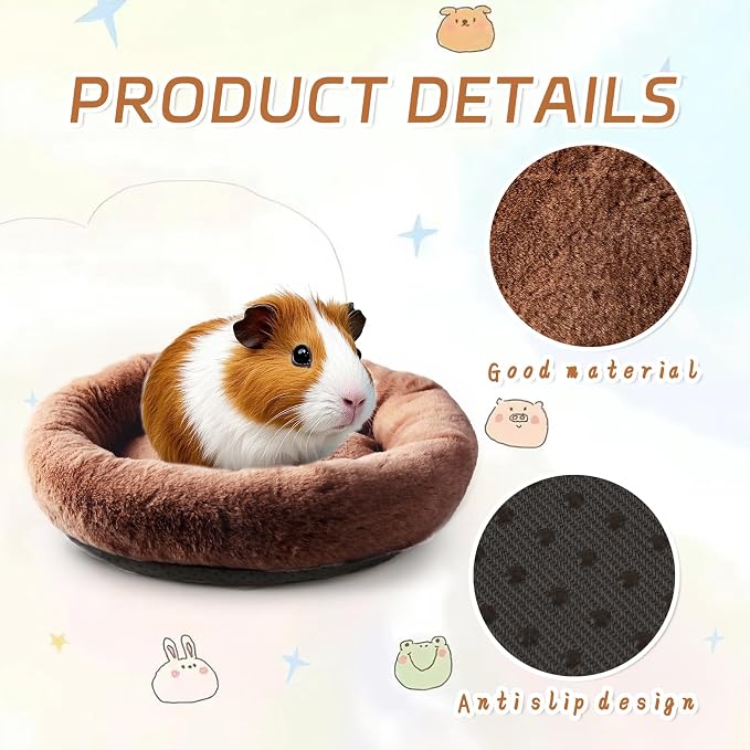 FEBSNOW Guinea Pig Bed, Soft Fleece Hamster Bed for Small Animals | Washable Warm Fleece Material, For Guinea Pigs and Hamsters Other Small Animal, Cosy Sleeping , Anti-Slip Bottom