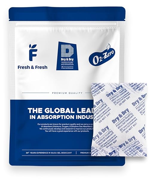 Dry & Dry 50 Gram [15 Packets] Silica Gel Packets, Desiccants - Rechargeable Fabric Moisture absorbers, Silica Gel, Silica Packets, Desiccant Packs for Storage