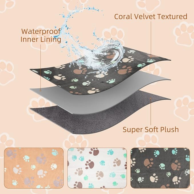 YUEPET Guinea Pig Blankets 3 Pack, Waterproof-Backed Fleece Liners, S | Guinea Pig Fleece Cage Liners, Waterproof Backing, Washable mats, Soft Fleece Surface, 23 x 16 in