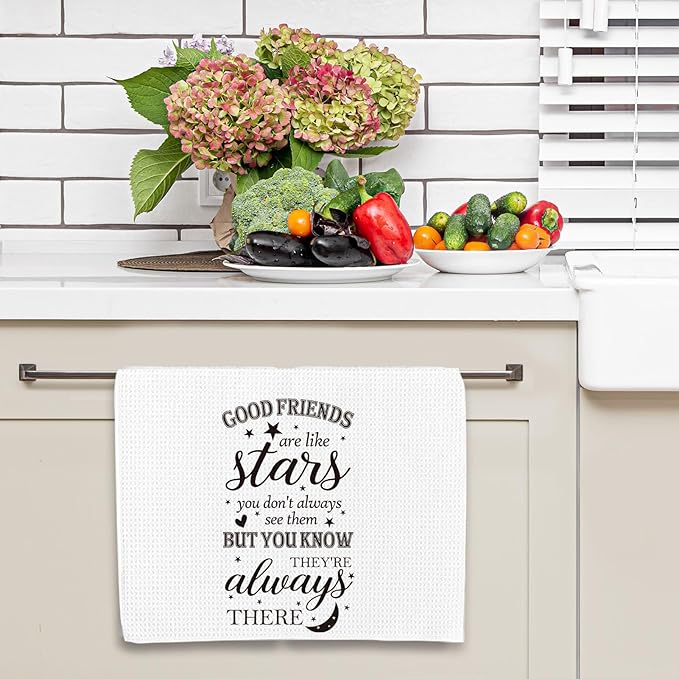Tea Towel for Female Friends, Friendship Gift for Friends Who are About to Travel, Water-Absorbent Quick-Drying Dish Towel 16 * 24in