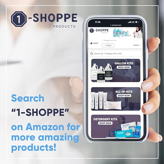 H2O Therapy Hotel Soaps & Toiletries Bulk Set | 1-Shoppe Amenities Kit | 0.85oz Shampoo & Conditioner, Body Wash, Lotion, 1oz Bar Soap | Travel Size | 150 Pieces