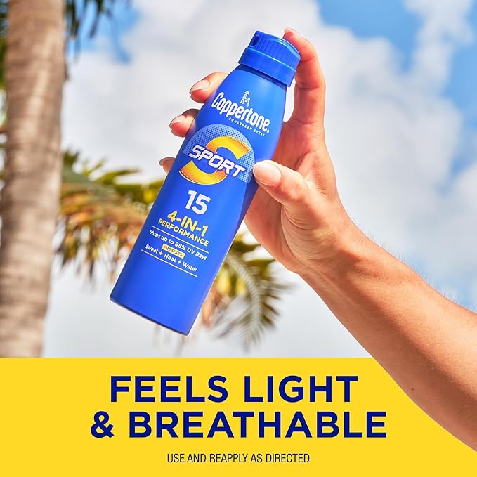 Coppertone SPORT Continuous Sunscreen Spray Broad Spectrum SPF 15 (5.5 Ounce) (Packaging may vary)