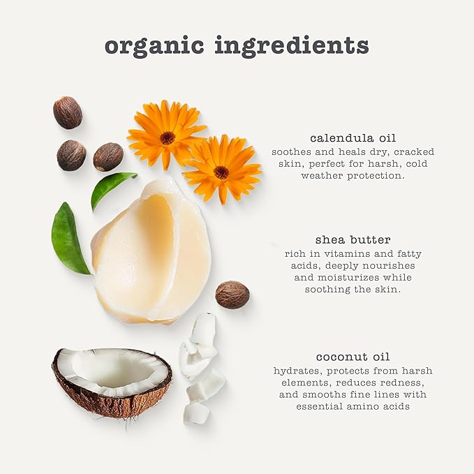 Erbaviva Organic Lip & Cheek Balm – Moisturizing Stick for Baby & Adults | USDA Organic, Shea Butter & Calendula for Dry, Chapped Skin | Lip, Cheek & Hand Protection