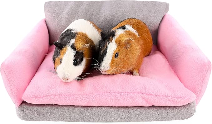 Guinea Pig Couch - Guinea Pig Sofa, Removable Cushioned Pillow, Stuffed Arms and Back, Super Cozy, Ideal Bed for Small Pets