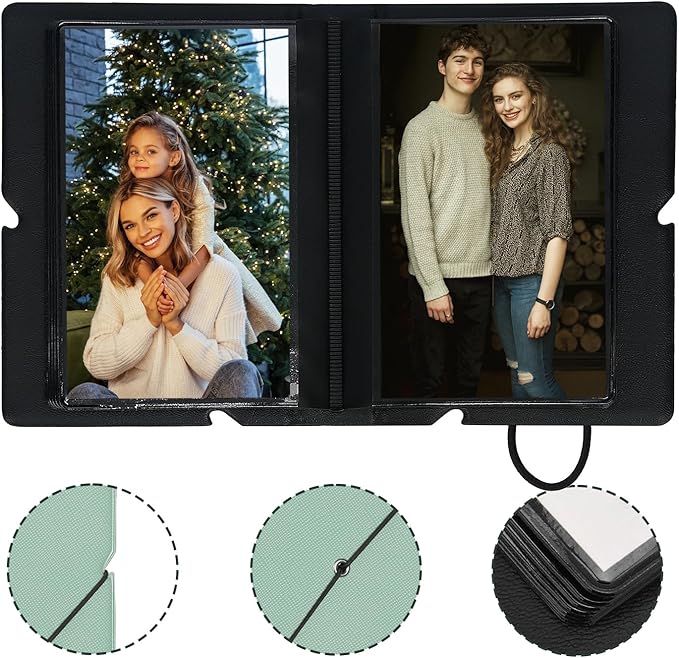 Lifting 2 Pack Small Photo Album 4x6 28 Pockets Plastic 4 x 6 Photo Book Album with Customizable Cover Mini Picture Album for Family Wedding Anniversary Baby Vacation (Mint Green)
