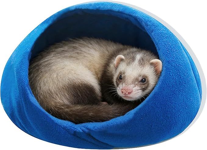 Ferret Bed Cave and Hideouts Comfortable，Hideaway Bed Accessories for CageBeds and Hideouts Safe & Cozy for All Ages Ferrets (Blue)
