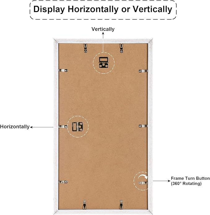 11.8x21.8 Collage frame with 8 Openings 4X6 Pictures, Multiple Picture Frame with Mat, Wall or Tabletop Decor, White Wood Grain,2 Pack