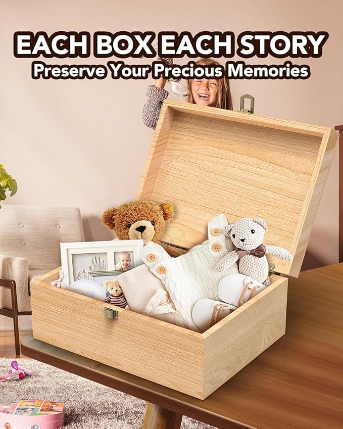 EXISTING Wooden Memory Keepsake Box, Floral Heart Engraved Keepsake Boxes with Lock, Art Box for Anniversary, Wedding, Memory, Birthday, Valentines Day for Keepsakes, Wood Box for Office or Home