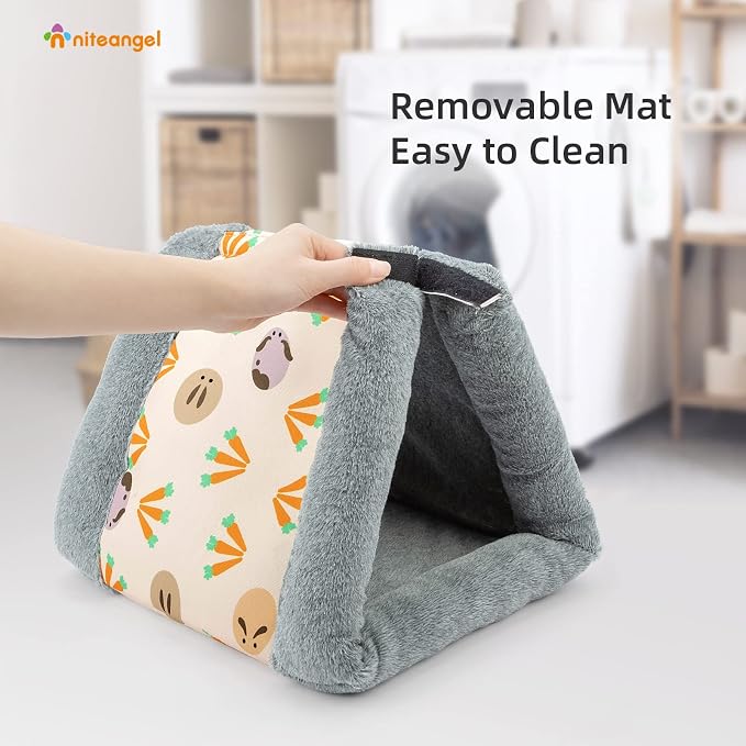 Niteangel Foldable Guinea Pig Tent Bed & Warm Tunnel for Rabbit Ferret Chinchilla Bunny Rats or Other Small Animals