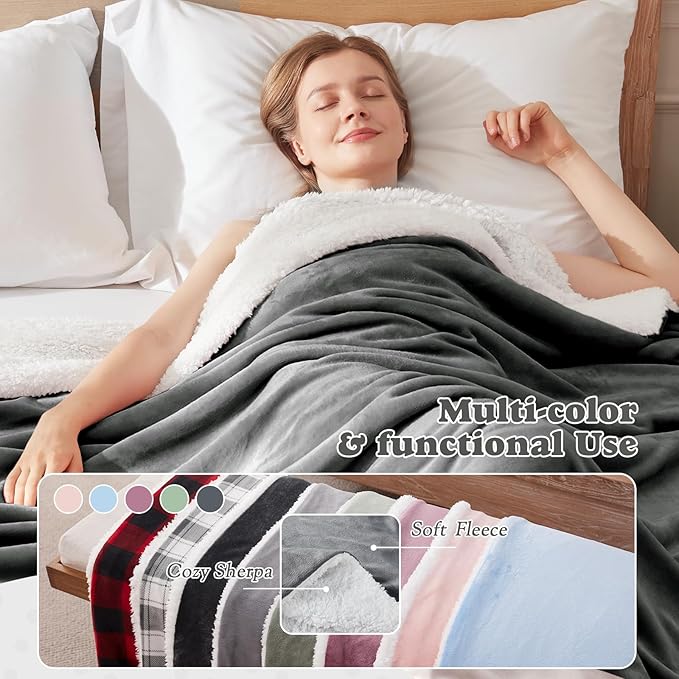 Cozy Heated Blanket Twin Size - Fast Warming Electric Bed Blanket with 6 Heat Settings & 4 Hours Auto-Off, Ideal Gift for Her, 62"x84", Slate Grey
