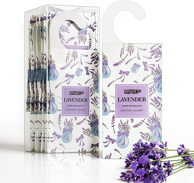 MYARO 12 Packs Lavender Large Scented Sachets for Drawer and Closet, Long-Lasting Hanging Sachet Bags Closet Deodorizer Scented Home Air Fresheners for Women Chritsmas Gift