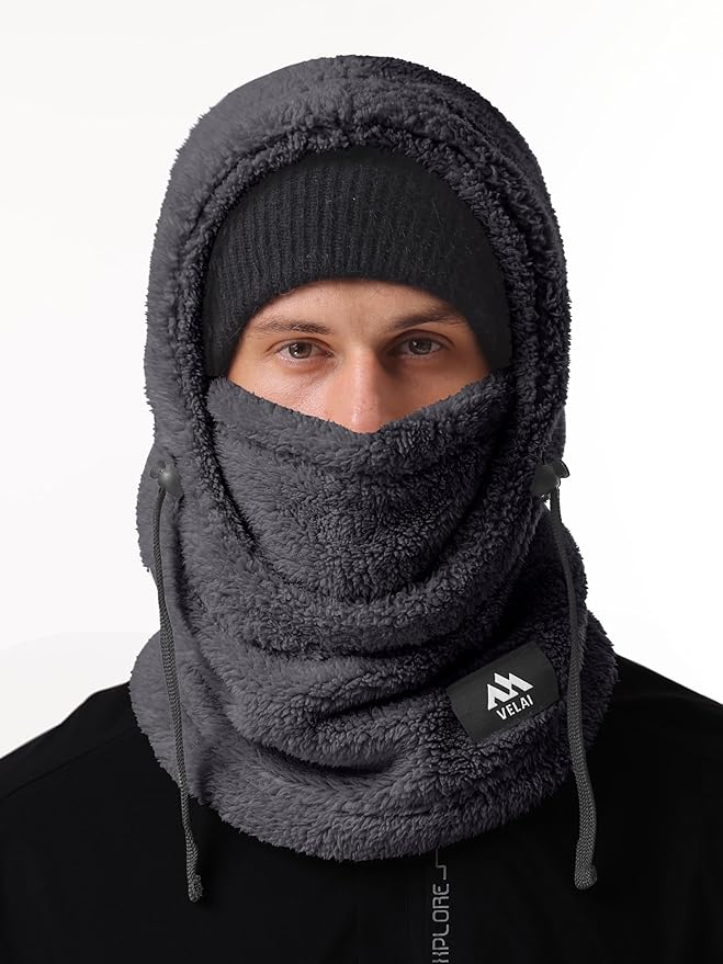 Balaclava Fleece Ski Mask for Men Women Winter Face Masks Windproof Hooded Scarf Cold Weather Hat Neck Warmer