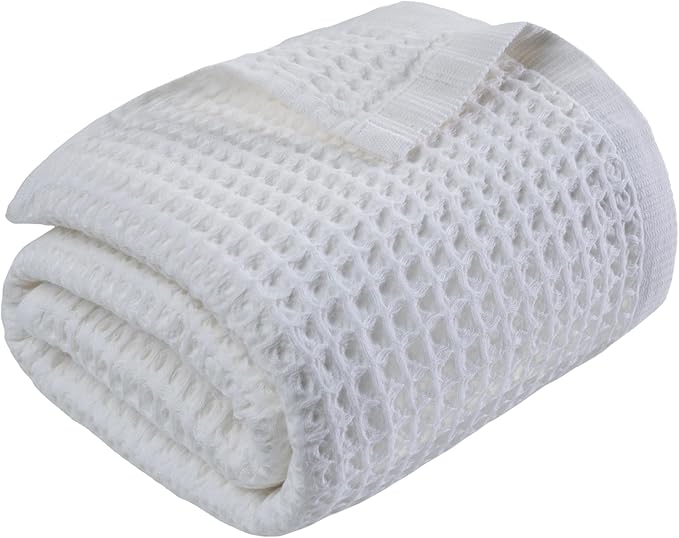 DEMMEX Organic Cotton Waffle Weave Turkish Towel Set for Bathroom, 100% OEKO-TEX Certified Super Soft Turkish Cotton, Lightweight & Quick Dry, 1 Bath & 2 Large Hand Towels, 30x60/20x30 in. Crisp White