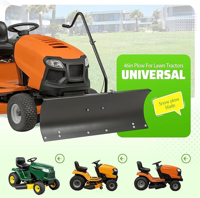 Wutist 46" Black Snow Blade Plows Attachment Compatible with Columbia, Troy-Bilt, Remington, Yard-Man and Yard Machines Heavy Duty Steel