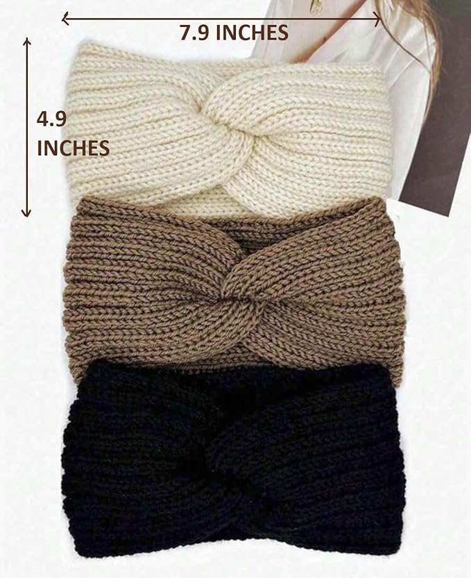Huachi Winter Headbands for Women Ear Warmers, Warm Headbands for Women Winter Accessories, Cold Weather Headband Chunky Knit Head Bands Ear Warmers