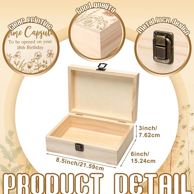 Time Capsule Box 1st Birthday Time Capsule Keepsake Box to Baby Open on Your 18th Memories Newborn Wedding Gift for Kids