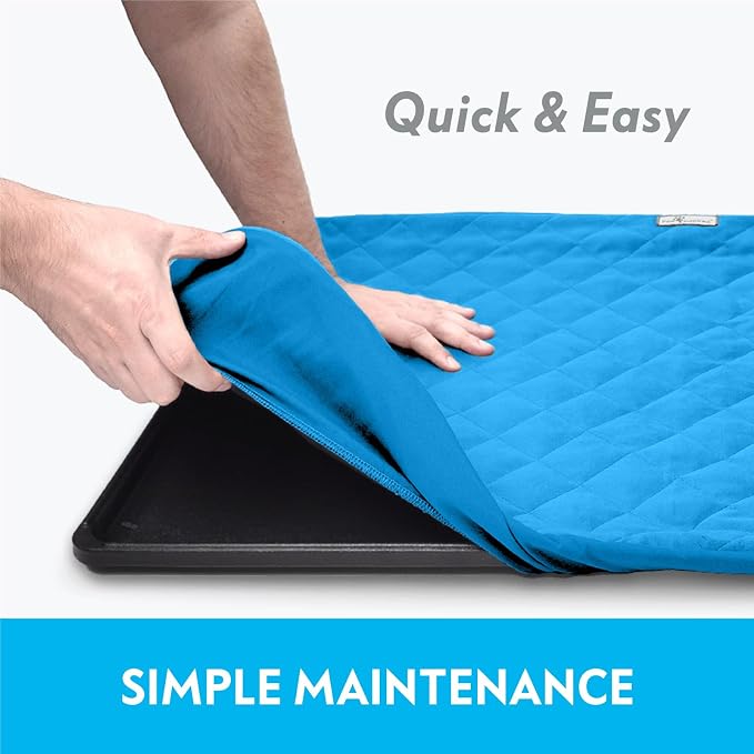 Paw Inspired Fitted Fleece Top Pan Liner for Critter Nation Cage, Blue | Tray Cover with Notch for Ferret Nation/Critter Nation Cage, For Ferrets, Rats, Chinchillas, Hedgehogs, Small Animals, Pets