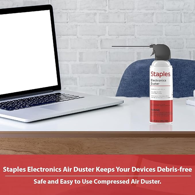 Staples Compressed Air Dusters – Canned Air for Electronics, Keyboards & Office Devices