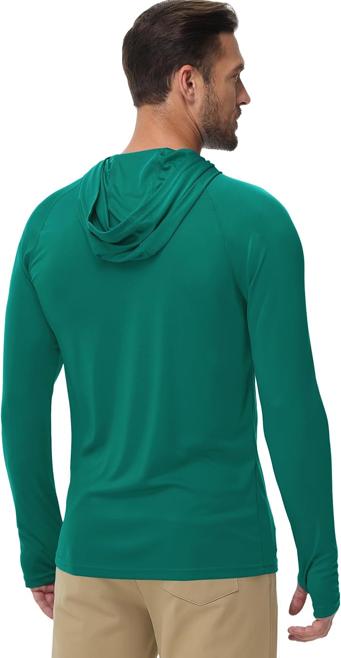 Boladeci Men's UPF 50+ Sun Protection Lightweight Hoodie Shirts Long Sleeve Fishing Shirt SPF UV Hiking Swim