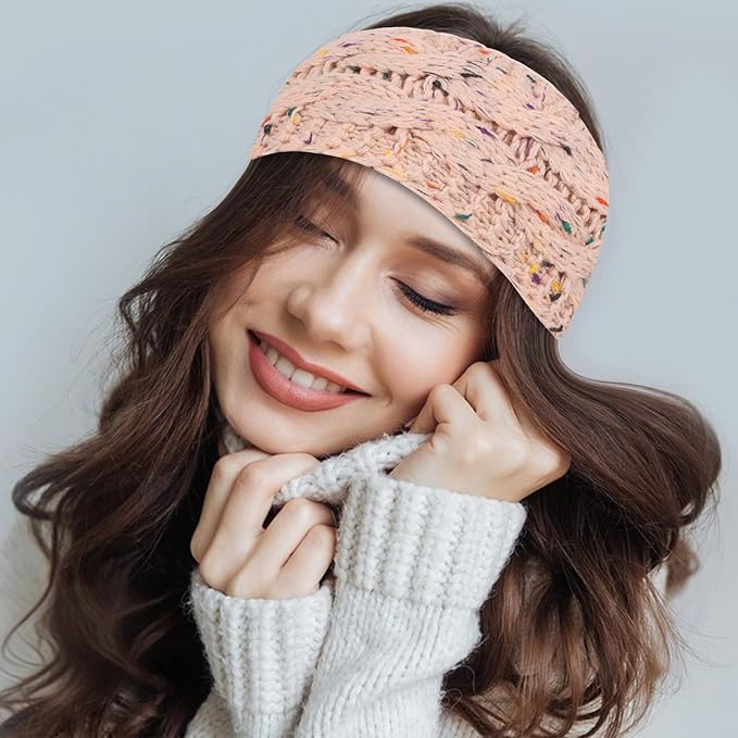 4 Pack Winter Headbands for Women Ear Warmers Warm Headbands for Women Knit Hair Bands Headwear for Cold Weather Winter Hair Accessory Ideal Gifts