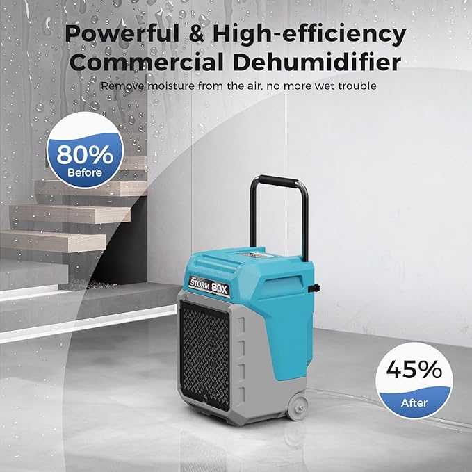 ALORAIR LGR Commercial Dehumidifier with Pump & Drain Hose, Portable Industrial Dehumidifiers with Wheels for Water Damage Restore, Basement, Garage, 5 Years Warranty