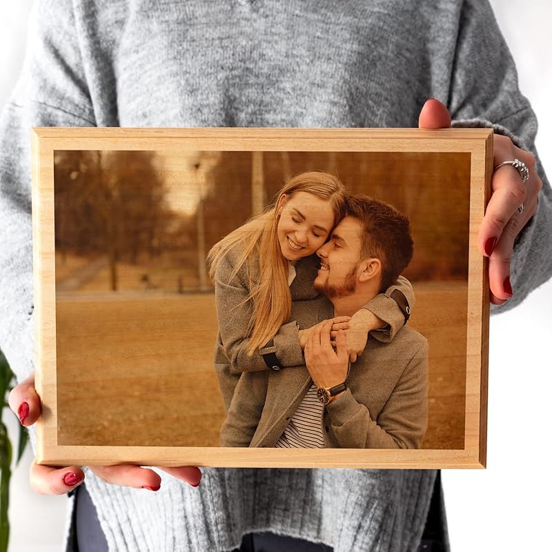 Personalized Photo on Wood – Custom Picture Print on Wooden Plaque, Unique Anniversary, Wedding, or Couple Gift, Rustic Home Decor