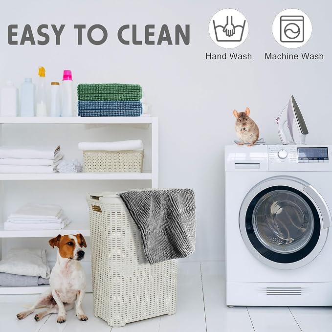 Amylove 4 Pcs Guinea Pig Cage Liner 12 x 12 Inch Washable Chenille Pee Pads Pet Dog Cat Bedding Training Mat Reusable for Small Animals Puppy Bunny Hamster Chinchilla