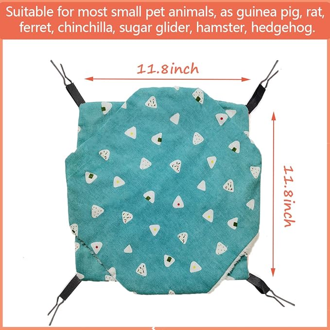LEFTSTARER Triple-Layer Sugar Glider Hammock, Small Pet Cage Hammock, Sugar Glider Cage Accessories Hamster Bedding Small Animals Bed for Chinchilla Parrot Ferrets Rat Playing Sleeping (Candy)