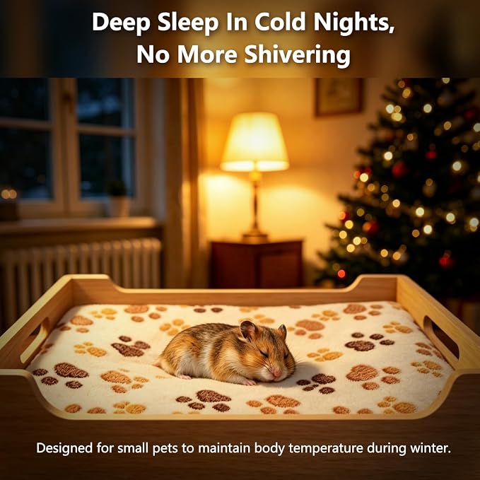 3 Pack Bunny Bed, 12.6"x9.8" Guinea Pig Bed, Washable Warm Small Pet Mat | Soft Small animal bed, machine washable, cage liner for rabbit hamster chinchilla ferret, cozy sleeping pad, 3 colors