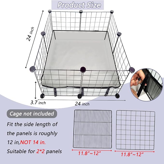 DZWLKJ Guinea Pig Cage Liner Tarp Bottom Waterproof and Washable Base Also for Rabbits, Bunny, Chinchesillas, Hedgehog, Ferrets and Other Small Animals.(24x24 inches)