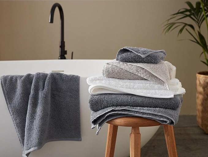 Coyuchi Cloud Loom Organic Towels, Hand Towel - Fog (20" x 30")