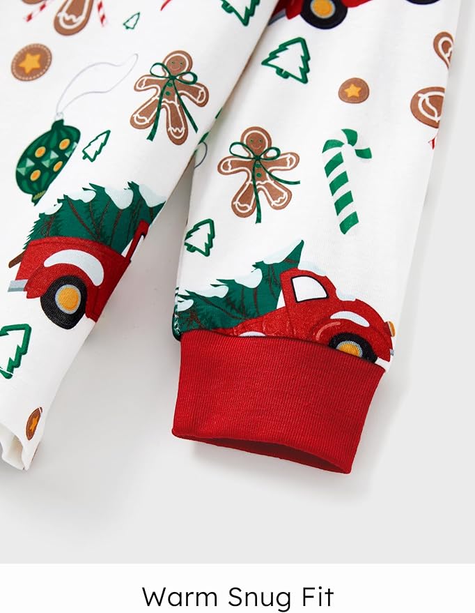 PATPAT Christmas Family Matching Pajama Sets Includes Christmas Socks - Perfect for Family Photos & Holiday Celebrations