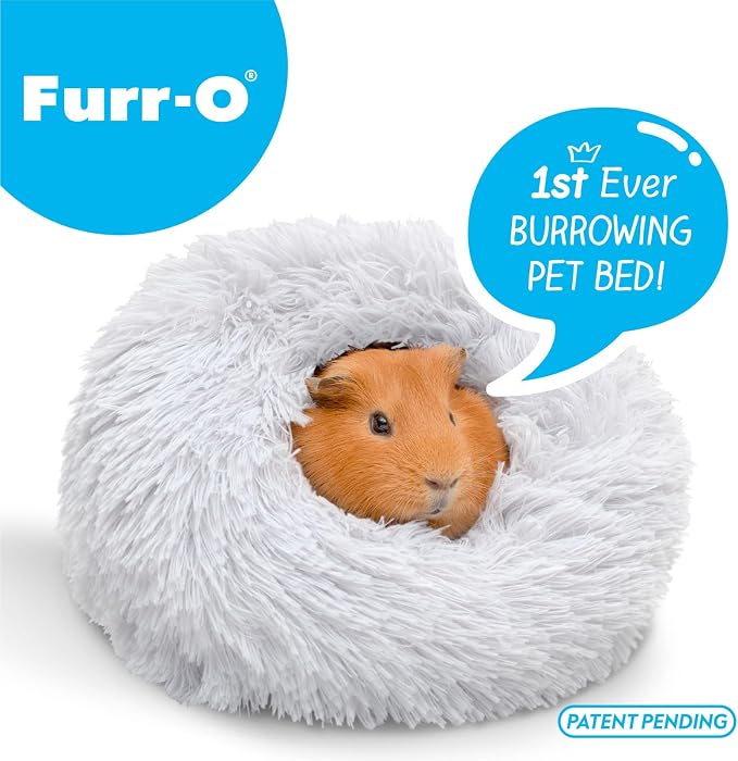 Paw Inspired Furr-O Burrowing Pet Bed Enrichment,Removable Base, Light Gray | Cozy Carrier Toy, Zip-On Spandex and Fleece Bottoms, Hideout Cage Accessories for Guinea Pigs, Hamsters, Small Pets, Animals