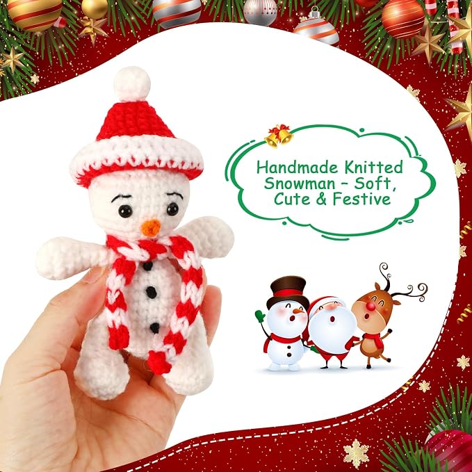 Little Snowman Buddy, Secret Santa Gifts for Xmas Party Decor | Mini snowman desk buddy, a cute Christmas gift, stocking stuffer and festive collectible for everyone