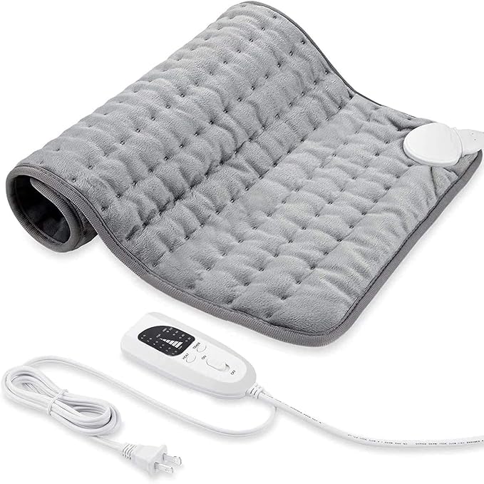 24"X20" Electric Heating pad with 6 Heat Settings, Auto Shut Off, Dry Electric Heating for Back Neck Knee Arms Legs Shoulder Heat Pads for Christmas Birthday Father's Day Mother's Day (Silver Gray)