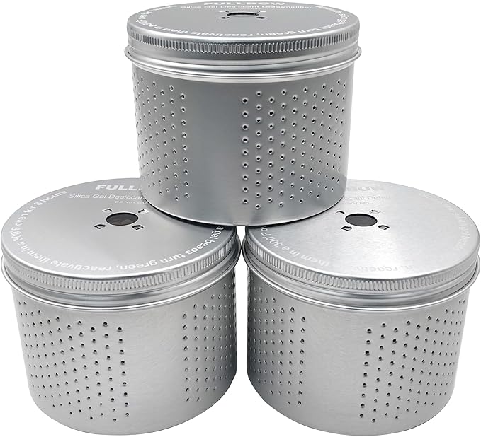 Gun Safe Dehumidifier, Moisture Absorbers, FULLBOW 200g Silica Gel Desiccant Dehumidifier Canister for Safe & Cabinets (3 Units)
