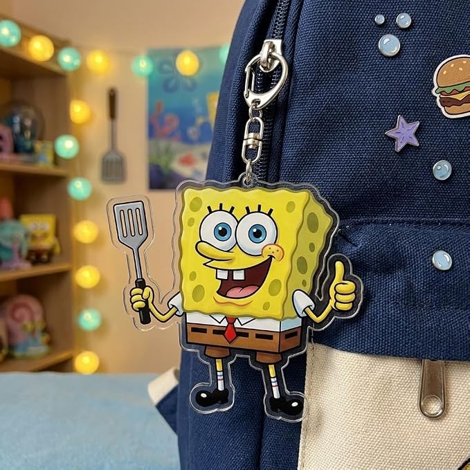 PumpCar Acrylic Keychain Double-Sided Charm Key Ring with Metal Clip Backpack Charm Bag and Car Key Accessory Collectible