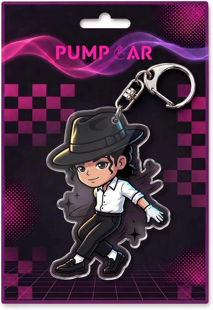 PumpCar Acrylic Keychain Double-Sided Charm Key Ring with Metal Clip Backpack Charm Bag and Car Key Accessory Collectible